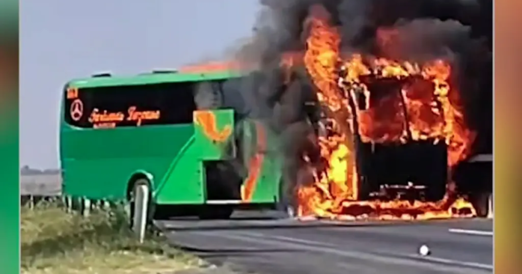 Familia pierde autobús en incendio provocado, pero logra salvar la vida durante excursión