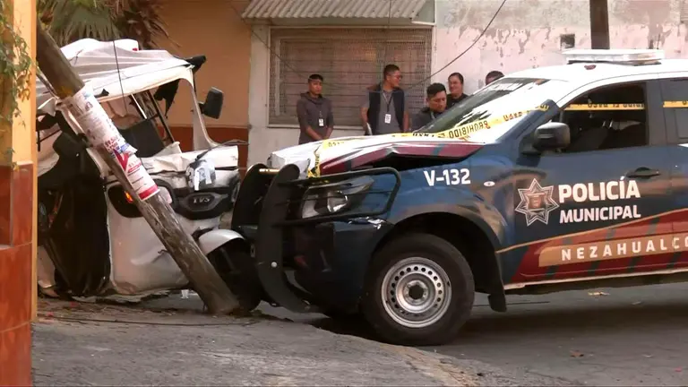 Fallece conductor de mototaxi en Estado de México tras ser impactado por una patrulla