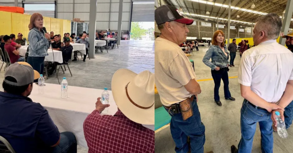 Tatiana Clouthier dialoga con comunidad rural en Nuevo León y escucha necesidades locales