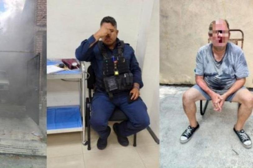 Héroe sin capa: policía se mete a una casa en llamas y logra salvar a un abuelito