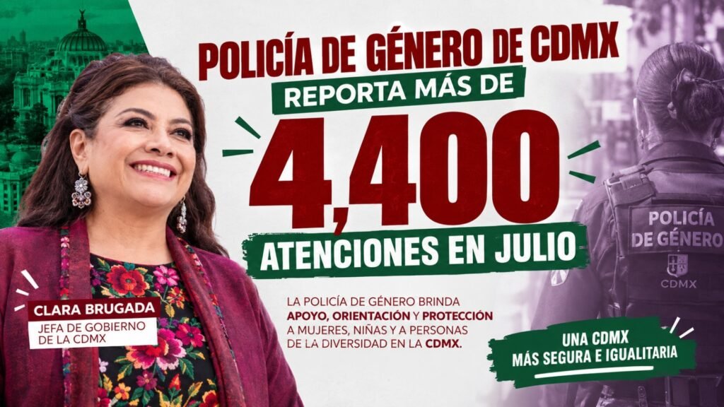 Policía de Género de CDMX reporta más de 4,400 atenciones en julio